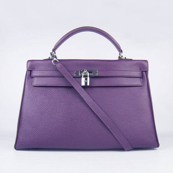 High Quality Hermes Kelly 35cm Togo Leather Bag Purple 6308 - Click Image to Close